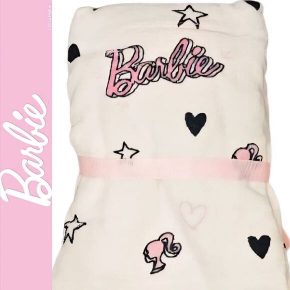 Barbie Signature Logo Hearts & Stars 2-PK Hand Towels - Picture 1 of 6